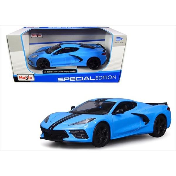 ミニカー 2020 コルベット・スティングレー C8 水色 1/24 maisto