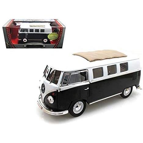 ミニカー 1/18 Roadsignature VW ワーゲンバス キャンパー 黒色/白