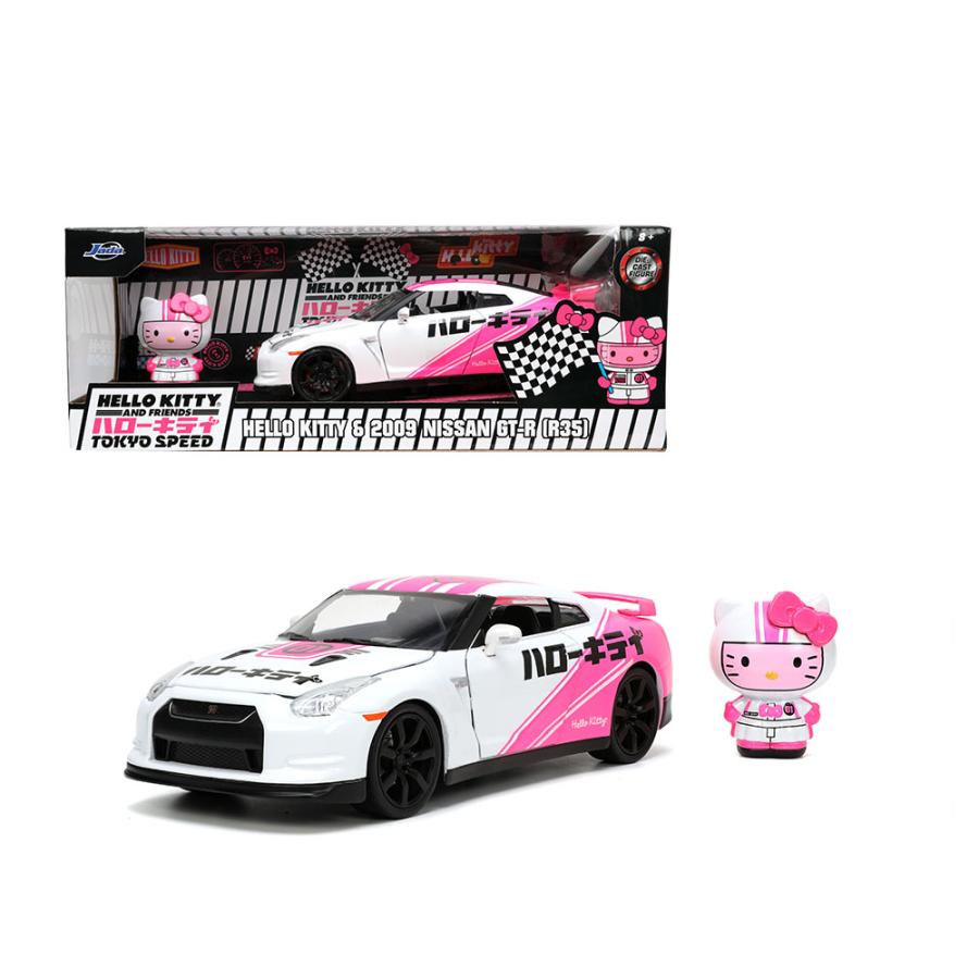 ミニカー　1/24　JadaTOYS ハローキティ　キティちゃん　2009　白色　新GT-R GTR　BNR34　ハローキティレーシングフィギュア付き  予約商品 : 1000104123 : HOTTOYS - 通販 - Yahoo!ショッピング