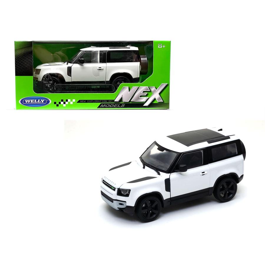 ミニカー 1/24 WELLY ランドローバー ディフェンダー 2020 白色 レンジローバー 2020 Land Rover ...