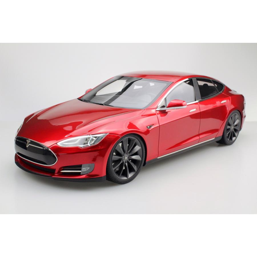 ミニカー テスラ 1/12巨大 TESLA モデルS 2012 赤色 TOPMARQUES 予約