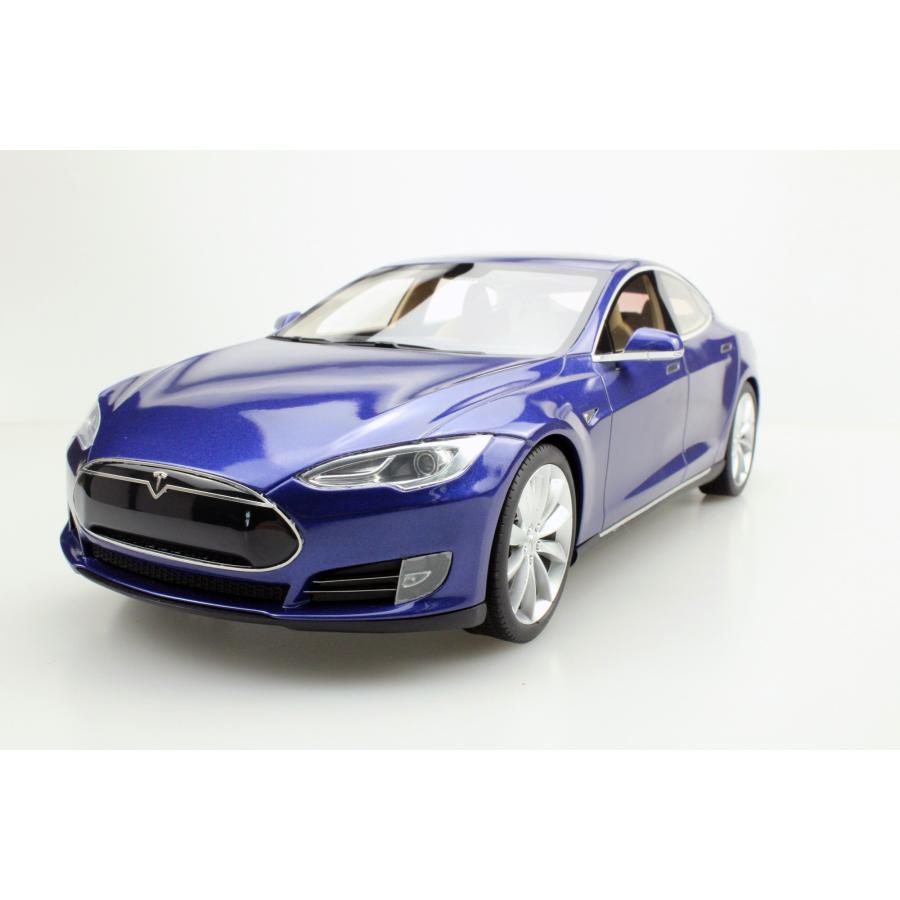 ミニカー テスラ 1/12巨大 TESLA モデルS 2012 青色 TOPMARQUES 予約