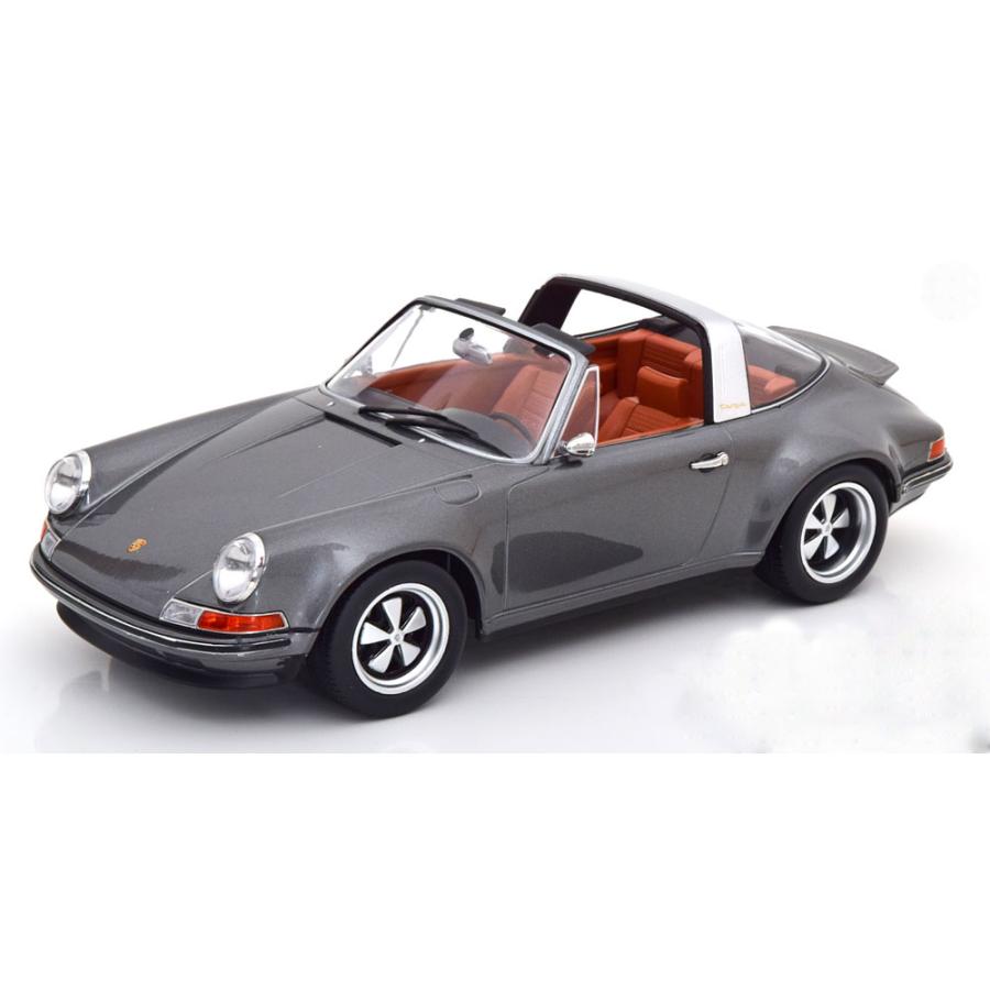 ミニカー 1/18 シンガー ポルシェ タルガ 911 (930） グレー色 KKS