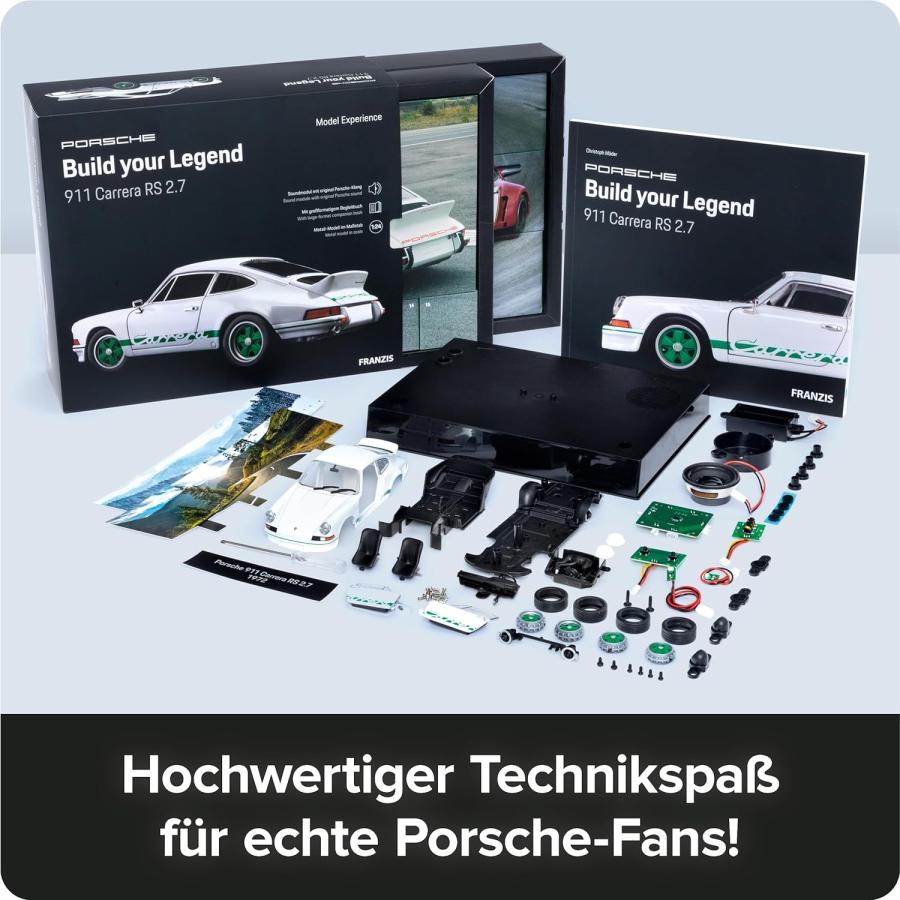 ミニカー ポルシェ 911 カレラ RS 白色 1/43 ジオラマ組み立てキット 