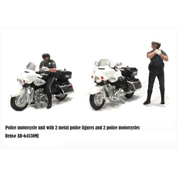 アメリカン白バイのセットです ミニカー 1/64 SPEED COP 映画 白バイ