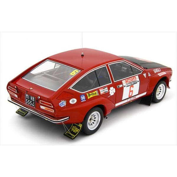 ミニカー　1/18　1975　アルファロメオ アルフェッタ　GTV　＃6　赤色　Alfa Romeo Alfetta Gr.2 Autodelta Rally dell'Elba 1975 Gigli 　LRM　限定予約商品_1