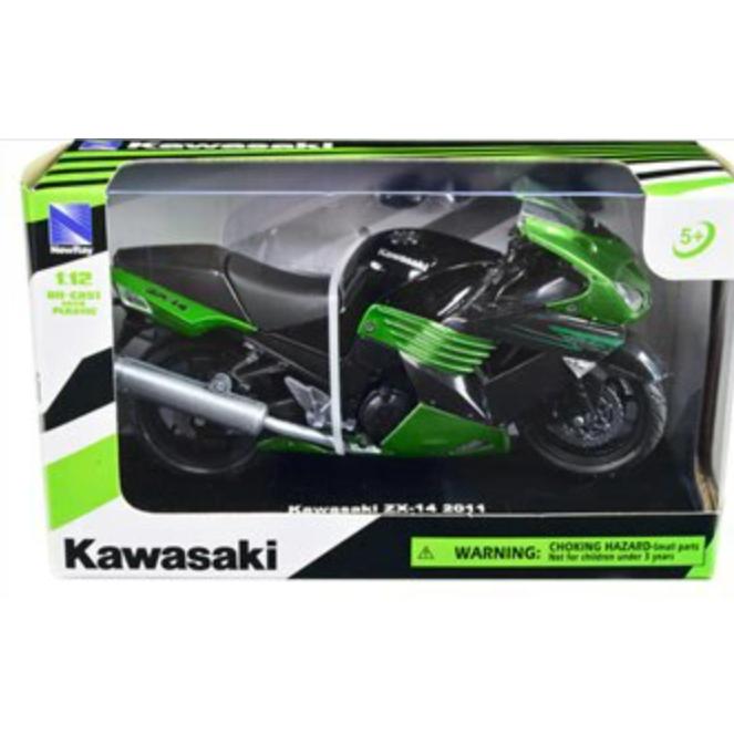 KAWASAKI モーターバイク ミニカー ミニカー 1/12 カワサキ ZX14 バイク グリーン色 2011 Kawasaki ZX-14