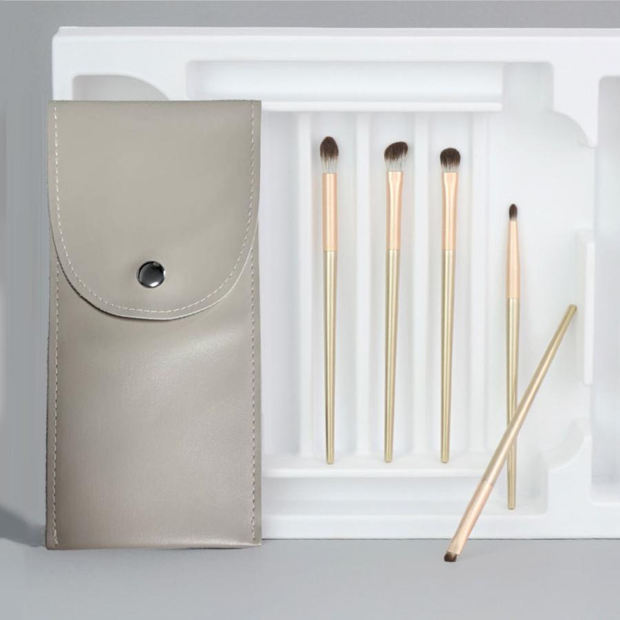 アイシャドウブラシセット 5本セット 柔らかい 人工繊維毛 携帯便利