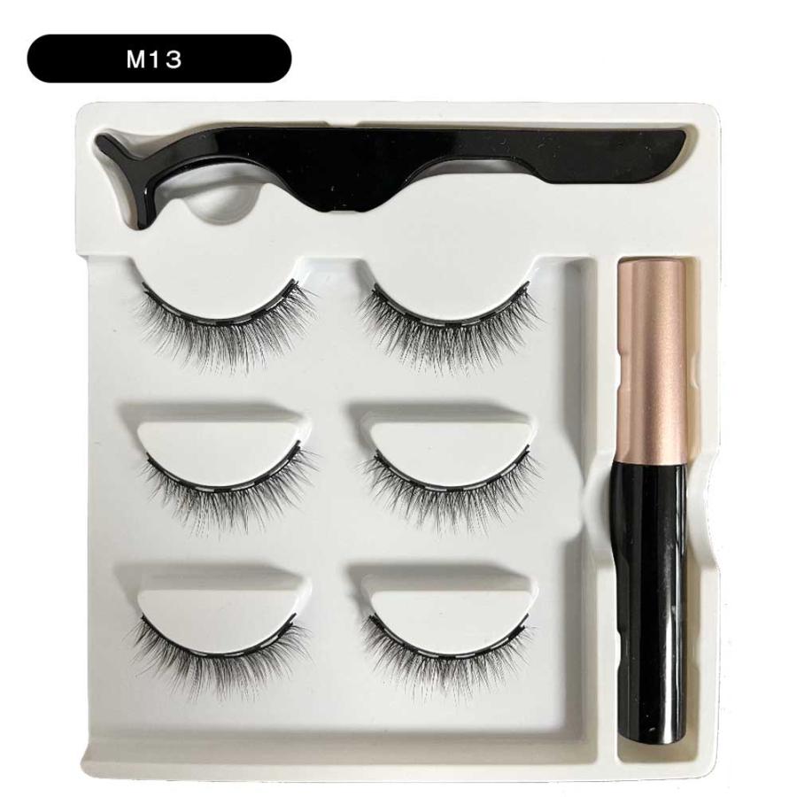 つけまつげ マグネット 磁気 3ペア ナチュラル 簡単 再利用可能