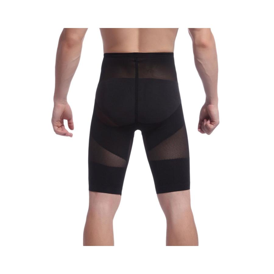 メンズ 加圧 スパッツ 5分丈 ハイウエスト 前開き ヒップアップ 太もも