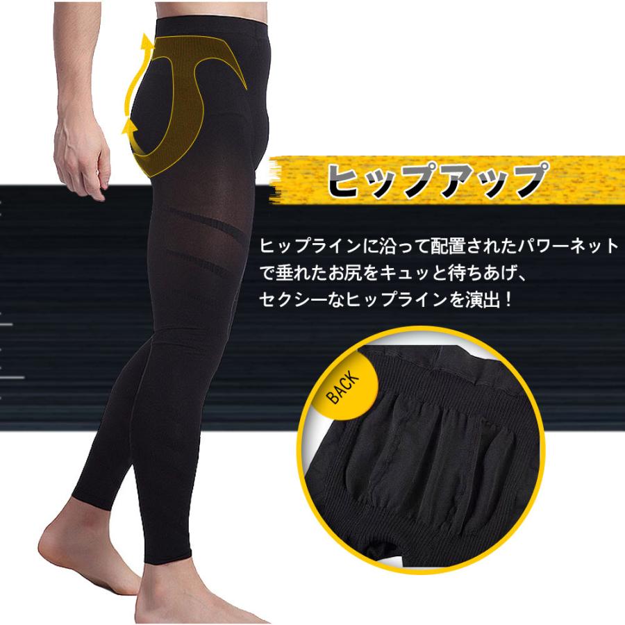 メンズ 加圧 スパッツ ロング ハイウエスト ヒップアップ 太もも　引き締め 保温 冷え取り 伸縮性 速乾性 吸水性 薄型 男性用 レギンス 補正下着 大きいサイズ |  | 03