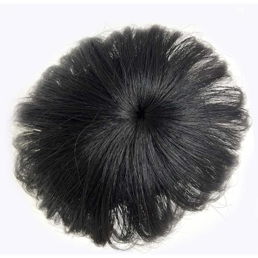 ヘアピース 頭頂部 ウィッグ 人毛100％ 自然 つむじ ショート