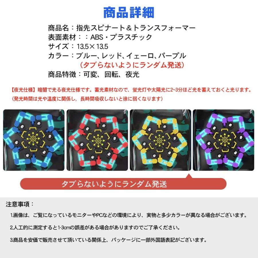 ハンドスピナー 変形可能 指先ジャイロスコープ トランスフォーマー