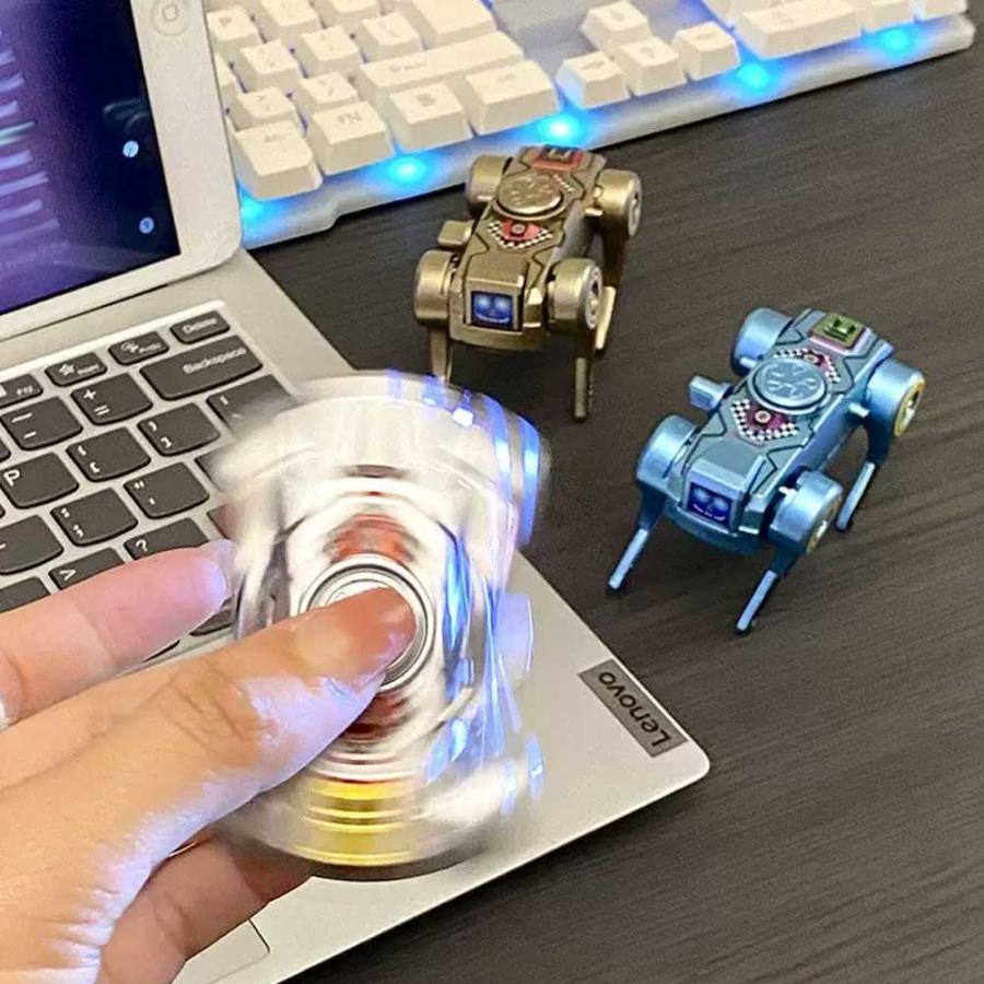 フィジェットトイ ハンドスピナー 変形ロボット玩具 ゼンマイ駆動犬