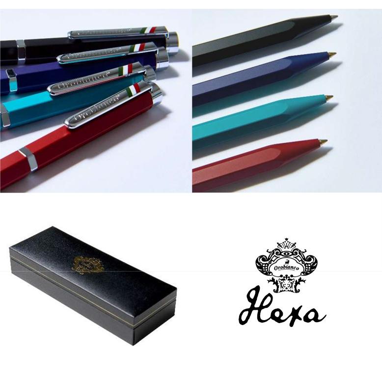 OROBIANCO オロビアンコ Hexa ヘキサ ボールペン 1953500/1953501/1953502/1953503 黒いこと 青味 バーガンディ ターコイズグリーン