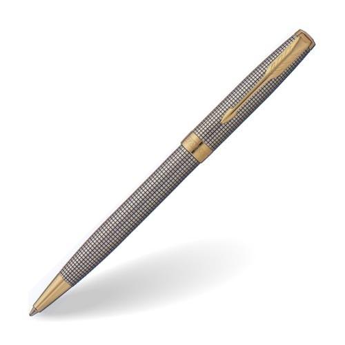 美品▼PARKER パーカー 1931492 ソネット プレミアム シズレGT ツイスト式 ボールペン シルバー ゴールド フランス製 メンズ 筆記確認済み PARKER（パーカー） ボールペン ソネット プレミアム シズレ GT