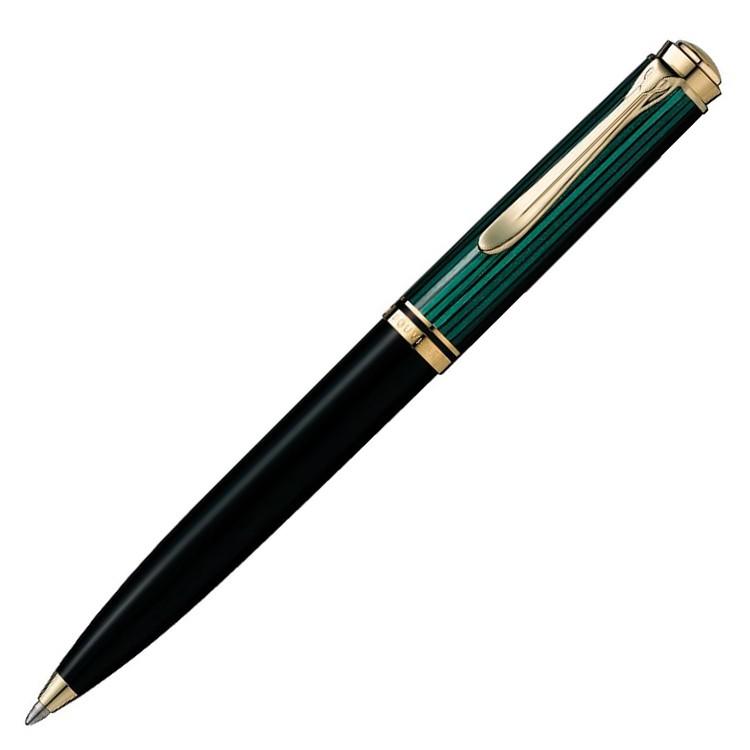 ペリカン PELIKAN スーベレーン ボールペン K600 グリーン 緑縞 名入れ無料 替え芯つき｜hougado｜02