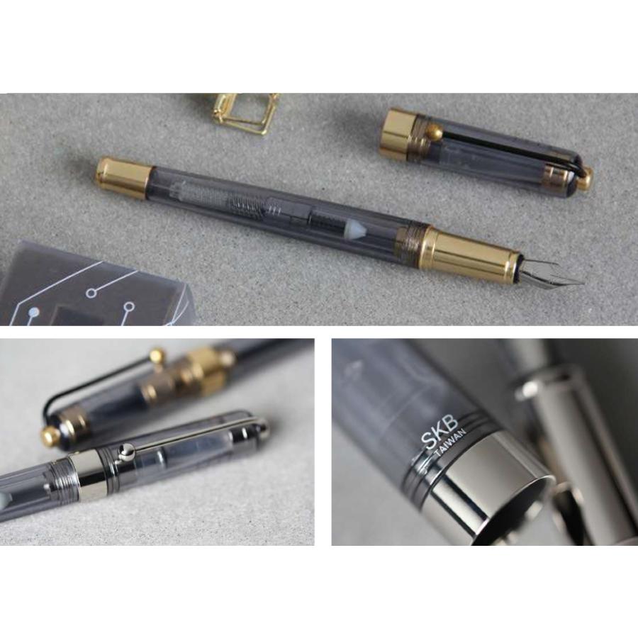 SKB エスケイビィ 台湾 オリジン 万年筆 スモークブラス スモーク