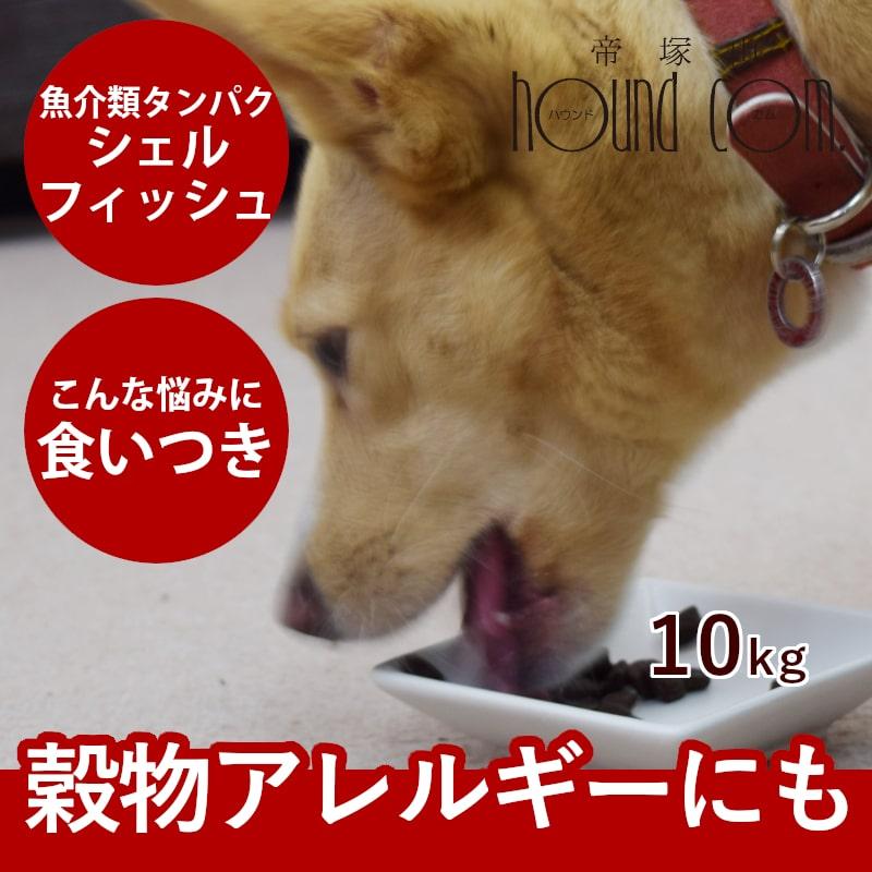 お取り寄せ後発送（お届けまで1週間程度） AATUシェルフィッシュ 10kg 犬用 ドライフード 総合栄養食 犬用 サーモン ニシン 貝 ほたて ザリガニ | 