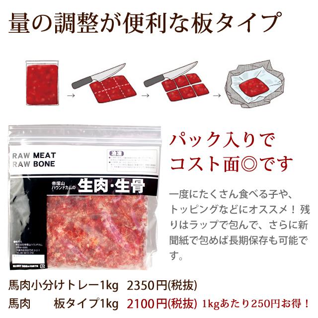 猫用 生肉 馬肉 粗挽き 10kg 500gパック×20＋2 1kgのおまけ付き_8