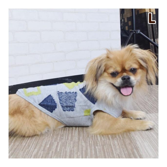 Cinofilo インターシャブロック柄Tシャツ Lサイズ 犬用 ウェア　秋冬　服 | 