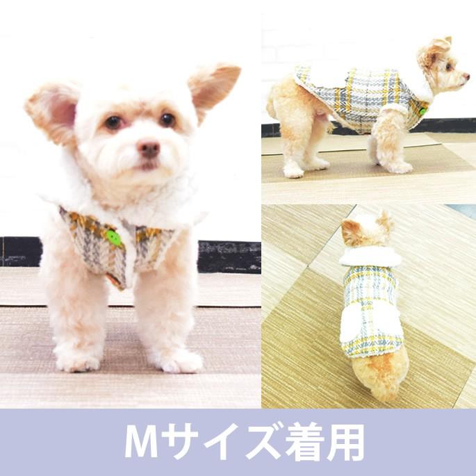 先染めチェックボアジャケット イエロー Mサイズ 犬用 ウェア　秋冬　服 |  | 01