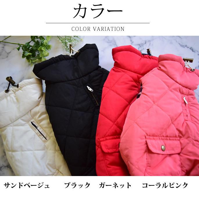 Cinofilo 無地中綿キルトハイネック　撥水加工 2Lサイズ サンドベージュ/コーラルピンク/ガーネット/ブラック　犬用 ウェア　秋冬　服 |  | 04