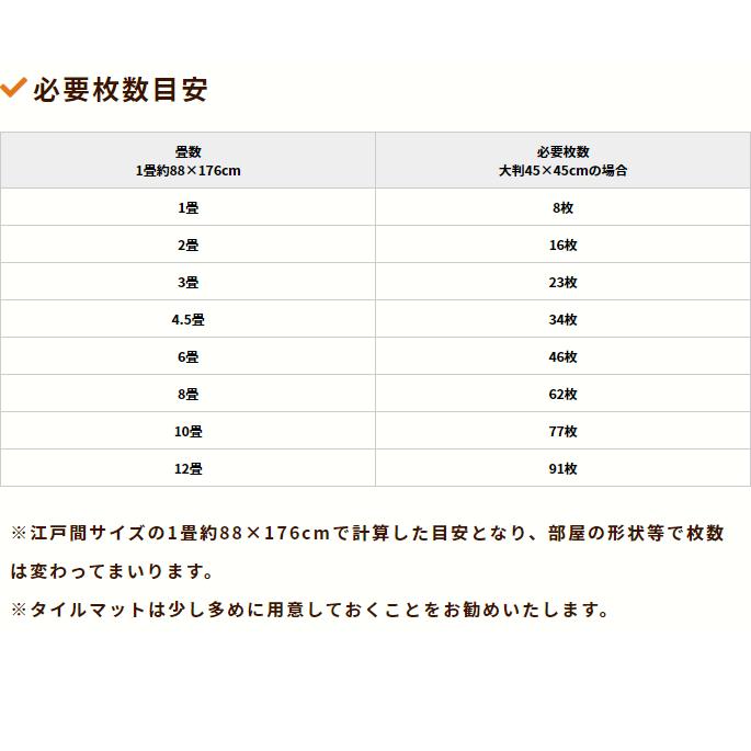 タイルマット おくだけ消臭吸着タイルカーペット大判 45×45cm 12枚入り 吸着マット フローリング 保護 マット 犬 洗える｜houndcom｜11