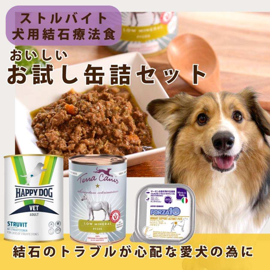 愛犬用　ストルバイト結石用療法食　お試しウェットフードセット 成犬　フラックス　ハッピードッグ　VETストルバイト　結石ケア用　テラカニス　FORZA10 |  | 01