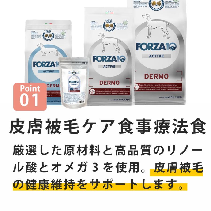 【お取り寄せ】犬 FORZA10 療法食｜犬用 デルモアクティブ(皮膚ケア)  10kg（ミディアム 中粒） | FORZA10 | 01