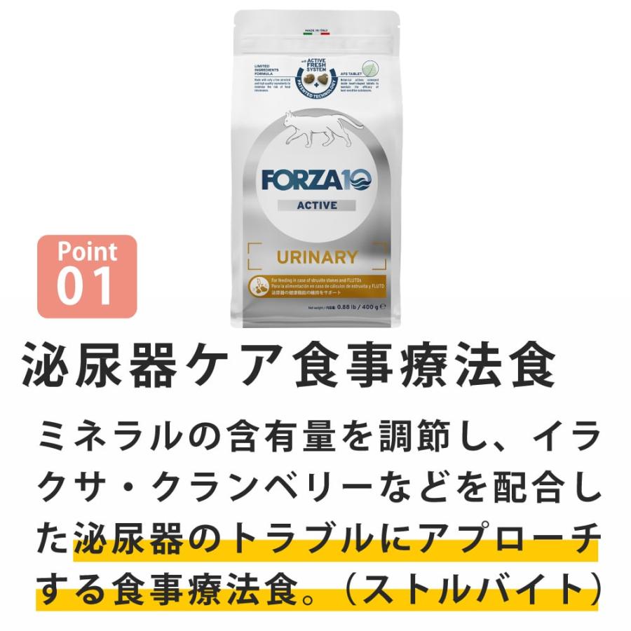 【お取り寄せ】猫 FORZA10療法食｜ウリナリーアクティブ(ストルバイト結石ケア) 1.5kg フォルツァディエチ キャットフード | FORZA10 | 01