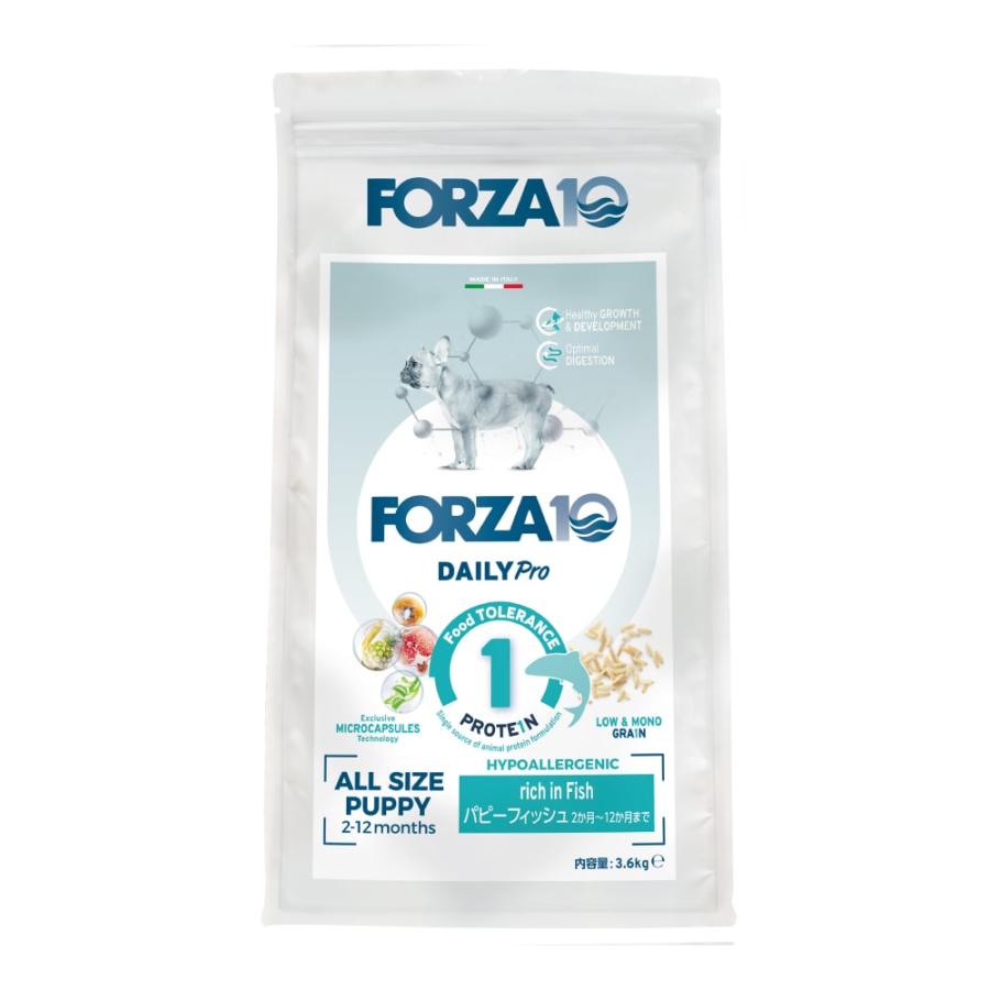 爆買 犬 FORZA10 犬用 デイリープロ　パピーフィッシュ  3.6kg（ミニ 小粒） | FORZA10 | 18