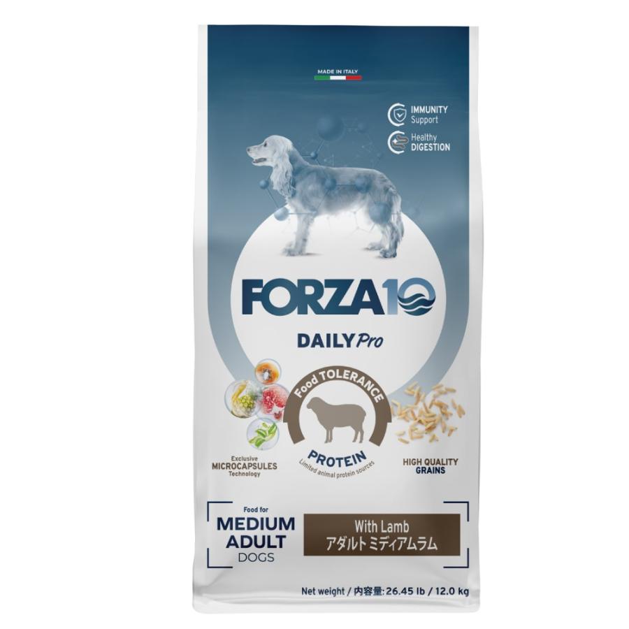 爆買 【お取り寄せ】犬 FORZA10 犬用 デイリープロ　アダルトラム  12kg（中粒） | FORZA10 | 18