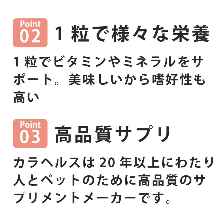 犬猫用サプリメント　カラヘルス　バイタルミックス　45粒　【マルチビタミン・ミネラル＋アミノ酸強化型の「総合栄養補助」サプリメント】 | 帝塚山ハウンドカム | 02