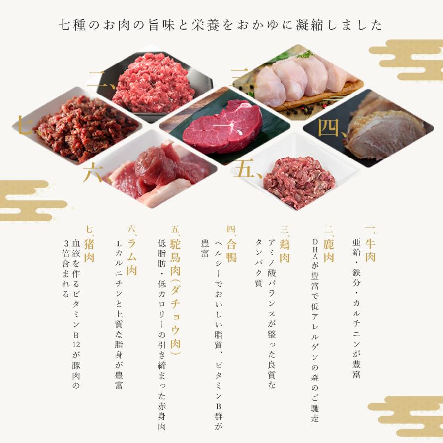 12月中旬以降発送 予約販売 愛犬用手作りご飯 贅沢七肉がゆ 冷凍便 | 帝塚山ハウンドカム | 02