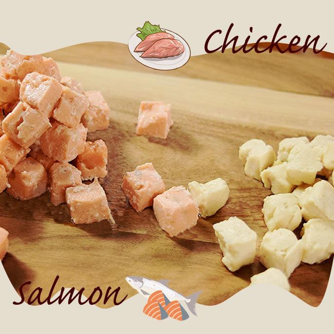 犬 おやつ 猫 ドッグフード ウェット ジャーキーとっておきのひとくちテリーヌ お試し2種セット (サーモン・チキン) 100g×2 ハウンドカム食堂 | 帝塚山ハウンドカム | 02