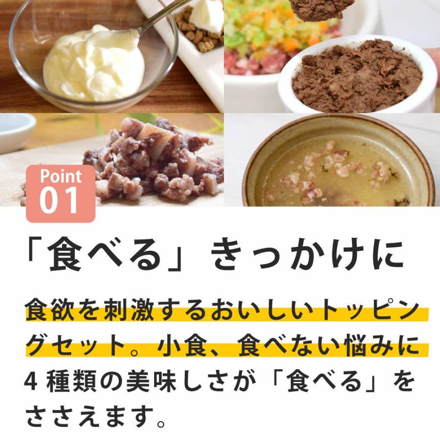 愛犬用　食べる力を支える 栄養トッピングセット【ハウンドカム食堂】【冷凍便】食べる ささえる トッピング 犬 ドッグフード　小食　偏食 サポート | 帝塚山ハウンドカム | 01