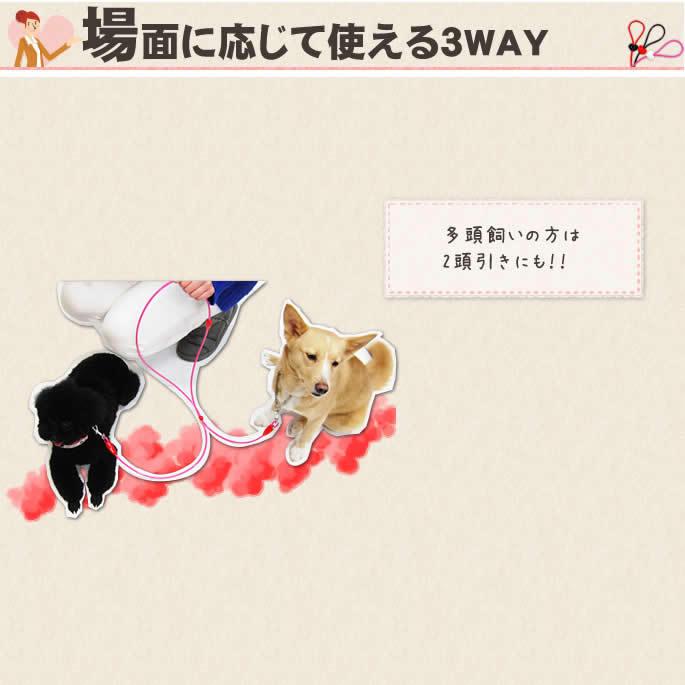 犬 リード ASHU ラブリーレイン3WAYリード　MLサイズ 中〜大型犬　防水・耐久性抜群 | ASHU | 05