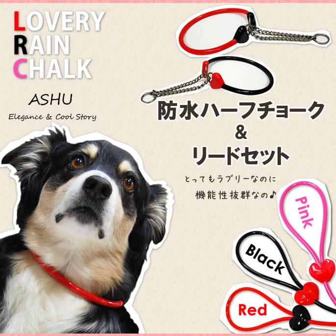犬 ハーフチョーク リード ASHU ラブリーレインハーフチョーク＆リードセット 大型犬 LLサイズ | ASHU | 01