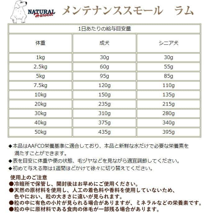ナチュラルハーベスト メンテナンススモール　ラム 6kg　NEWパッケージ
