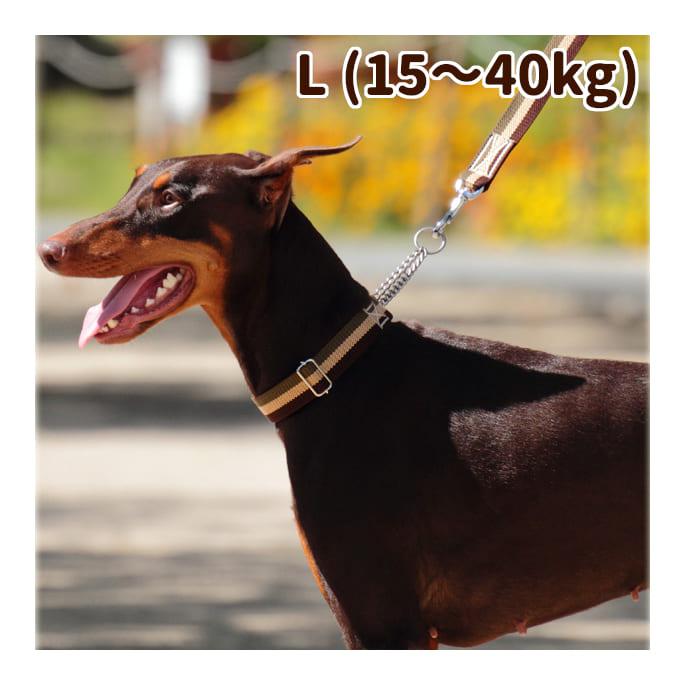 犬 ハーフチョーク しつけ用 ASHU トリコロール サイズL | ASHU