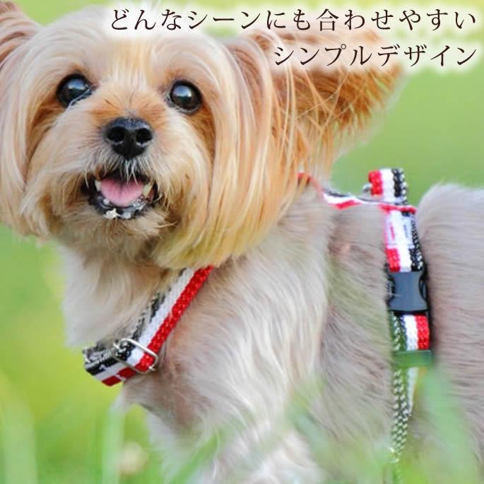 ASHU 犬 ハーネス お散歩 トリコロール サイズS : 安心おやつ歯みがき