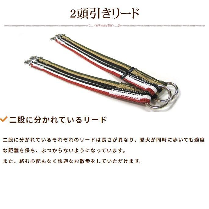 多頭飼いに｜ASHU　トリコロール　２頭引き　リード セット | ASHU | 02