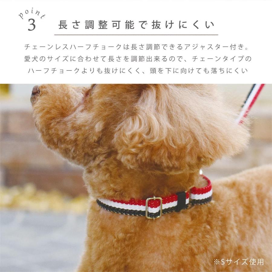 ASHU 犬用 トリコロール チェーンレス ハーフチョーク Sサイズ　小型犬用