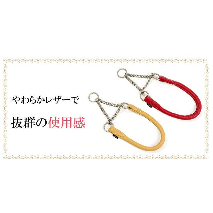 犬 ハーフチョーク しつけ用 革 レザー ASHU*ソフトレザー ハーフチョーク サイズ：ＬＬ | ASHU | 02