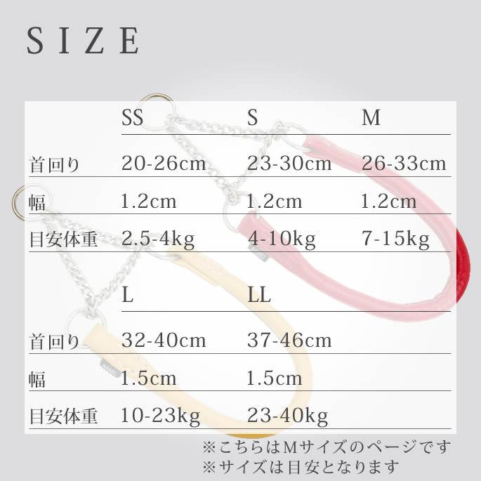 犬 ハーフチョーク しつけ用 革 レザー ASHU*ソフトレザー ハーフチョーク サイズ：M | ASHU | 12