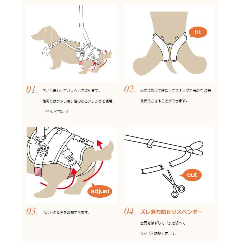 介護用歩行補助ハーネス LaLaWalk　ホールド　小型犬　後足サポート | LaLaWalk（TOMBOW） | 09