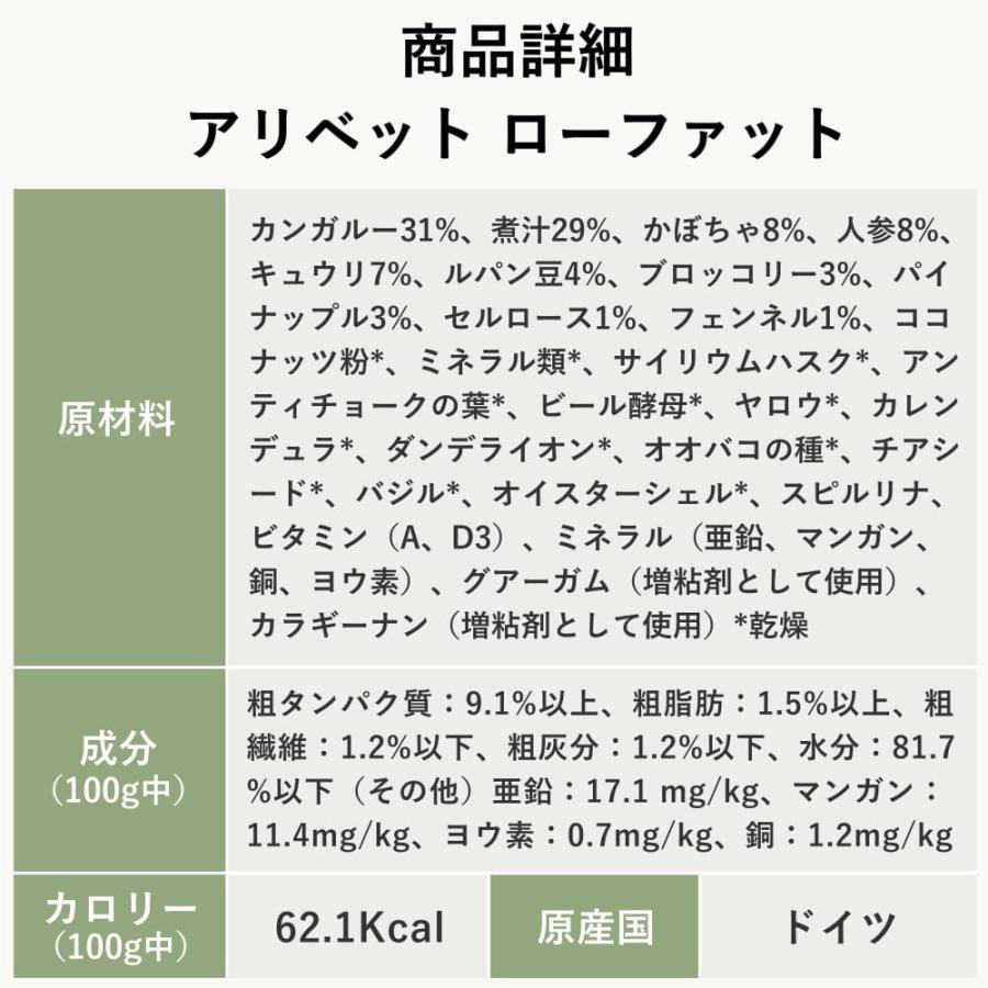 テラカニス アリベット ローファット カンガルー 400g 犬用食事療法食