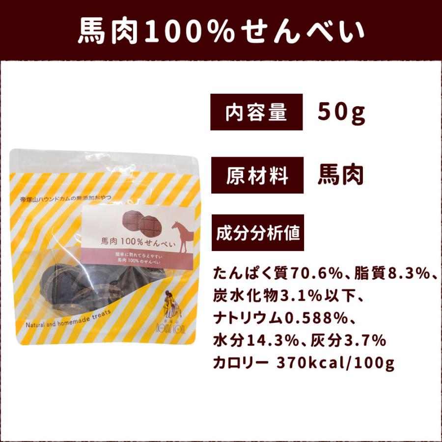 犬 おやつ 犬 猫 ペット 用 おやつ 無添加 ジャーキー 馬 馬肉 全犬種 安心 安全 小型犬 中型犬 大型犬 馬肉100％せんべい 50g×10袋+1袋セットの画像