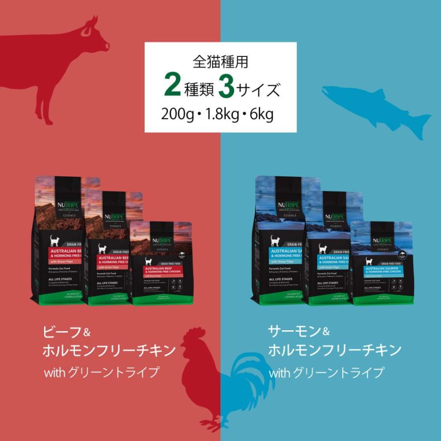 猫用　ニュートライプ　エッセンス　サーモン＆チキンwithグリーントライプ　200g　キャットフード　NUTRIPE　ドライフード　全年齢対応総合栄養食 | NUTRIPE | 10